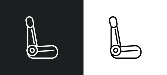 car bucket seat line icon in white and black colors. car bucket seat flat vector icon from car bucket seat collection for web, mobile apps and ui.