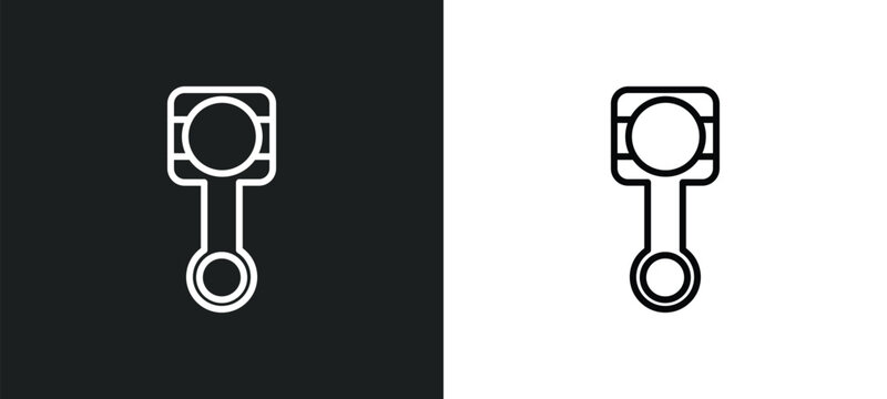 car connecting rod line icon in white and black colors. car connecting rod flat vector icon from car connecting rod collection for web, mobile apps and ui.