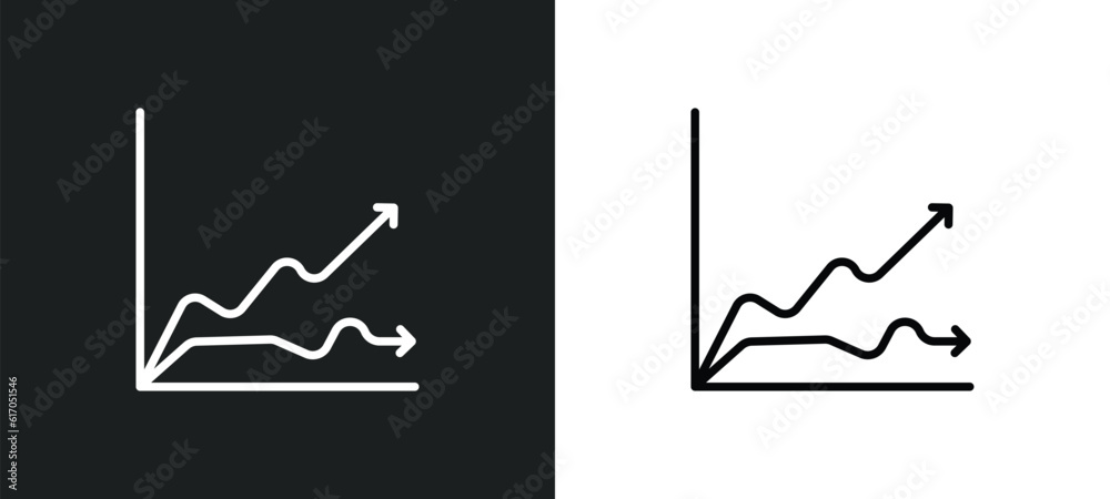 Poster data wave line icon in white and black colors. data wave flat vector icon from data wave collection 