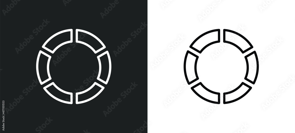 Poster data analytics flow line icon in white and black colors. data analytics flow flat vector icon from d