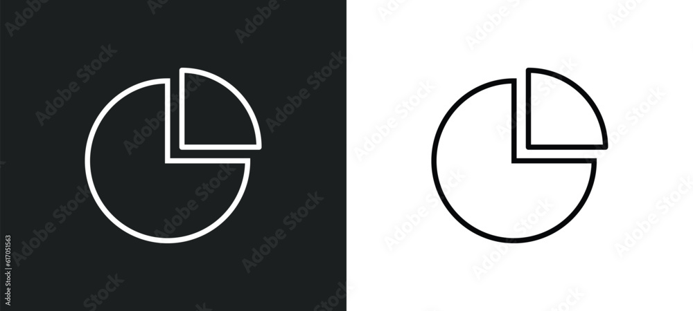 Poster data analytics circular line icon in white and black colors. data analytics circular flat vector ico