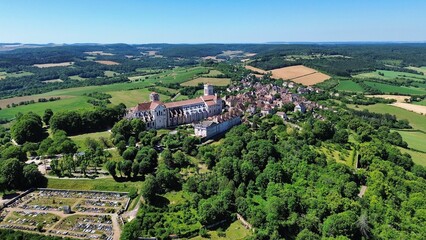 Fototapeta na wymiar drone photo Vezelay France Europe