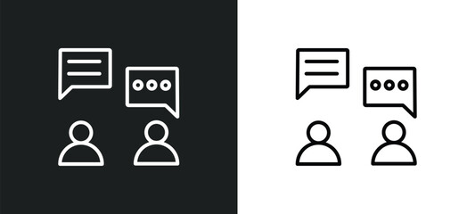 consulting line icon in white and black colors. consulting flat vector icon from consulting collection for web, mobile apps and ui.