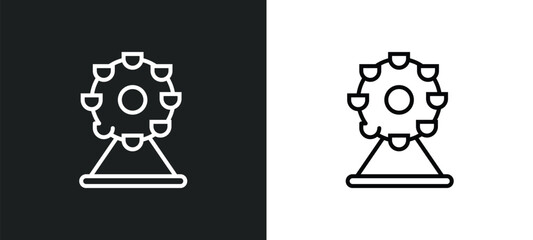 ferris wheels line icon in white and black colors. ferris wheels flat vector icon from ferris wheels collection for web, mobile apps and ui.