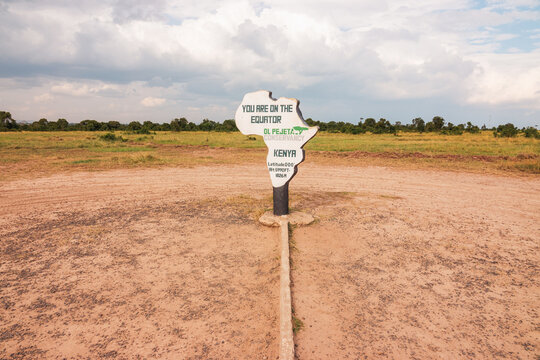 Equator sign at Ol Pejeta Conservancy, Nanyuki, Kenya