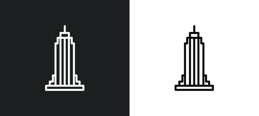 state building line icon in white and black colors. state building flat vector icon from state building collection for web, mobile apps and ui.