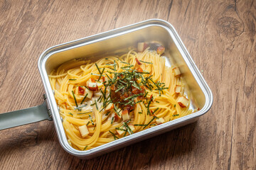 アウトドア料理　Outdoor lunch at the cottage