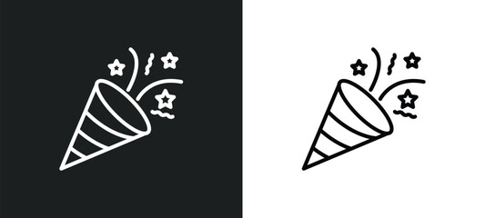 confetti line icon in white and black colors. confetti flat vector icon from confetti collection for web, mobile apps and ui.
