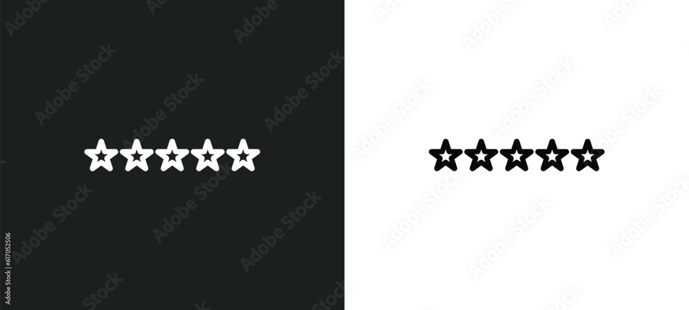 Poster rating line icon in white and black colors. rating flat vector icon from rating collection for web, 