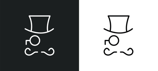 hipster line icon in white and black colors. hipster flat vector icon from hipster collection for web, mobile apps and ui.