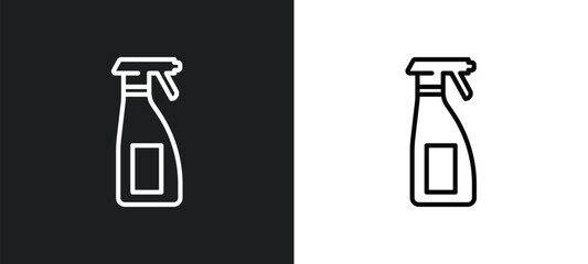 aplicator bottle line icon in white and black colors. aplicator bottle flat vector icon from aplicator bottle collection for web, mobile apps and ui.