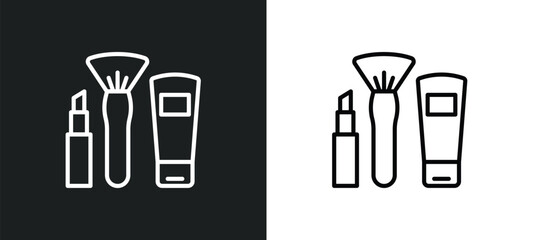 makeup line icon in white and black colors. makeup flat vector icon from makeup collection for web, mobile apps and ui.