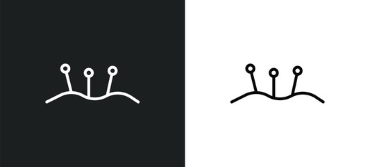 acupuncture line icon in white and black colors. acupuncture flat vector icon from acupuncture collection for web, mobile apps and ui.