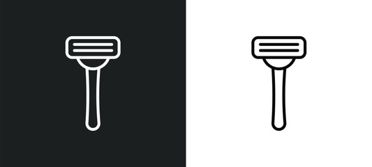 shaving line icon in white and black colors. shaving flat vector icon from shaving collection for web, mobile apps and ui.