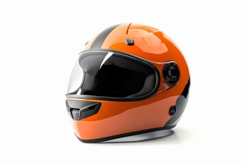 An eye-catching image displaying a one motorbike helmet on a white backdrop, appealing to individuals involved in various extreme sports and outdoor activities. Generative AI