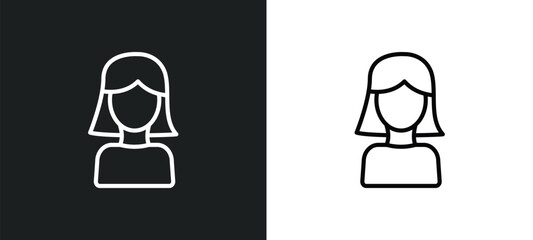 hair styler line icon in white and black colors. hair styler flat vector icon from hair styler collection for web, mobile apps and ui.