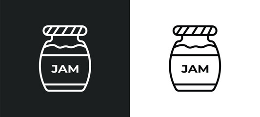jam line icon in white and black colors. jam flat vector icon from jam collection for web, mobile apps and ui.