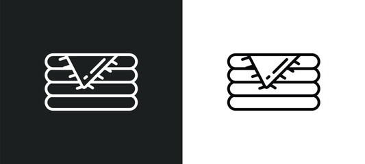 blanket line icon in white and black colors. blanket flat vector icon from blanket collection for web, mobile apps and ui.