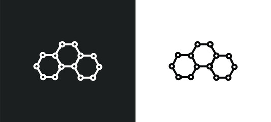 graphene line icon in white and black colors. graphene flat vector icon from graphene collection for web, mobile apps and ui.