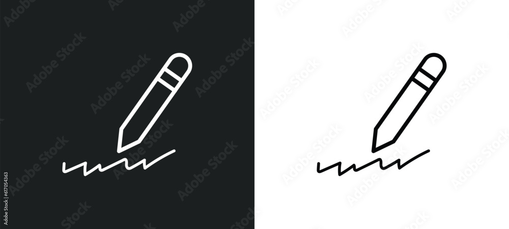 Poster scribble line icon in white and black colors. scribble flat vector icon from scribble collection for
