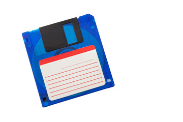 computer floppy disk, isolated on a white background, with copy space