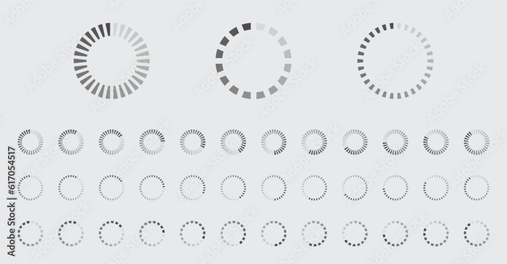 Fototapete circular loading buffering icons vector set video ready for animation gif all keyframes frames bufri