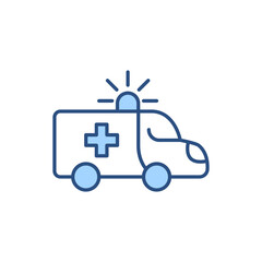 Ambulance Car related vector line icon. Emergency response. Accident department. Medical vehicle Isolated on white background. Vector illustration. Editable stroke