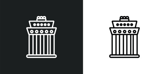 brandenburg line icon in white and black colors. brandenburg flat vector icon from brandenburg collection for web, mobile apps and ui.