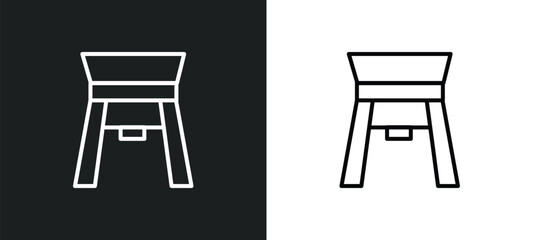 paifang line icon in white and black colors. paifang flat vector icon from paifang collection for web, mobile apps and ui.