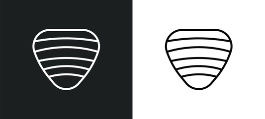 clam line icon in white and black colors. clam flat vector icon from clam collection for web, mobile apps and ui.