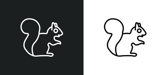 chipmunk line icon in white and black colors. chipmunk flat vector icon from chipmunk collection for web, mobile apps and ui.