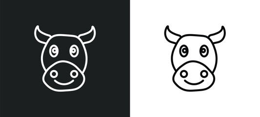 cows line icon in white and black colors. cows flat vector icon from cows collection for web, mobile apps and ui.