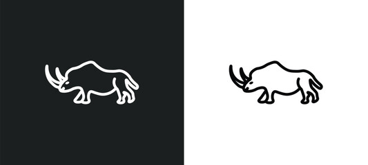 coelodonta line icon in white and black colors. coelodonta flat vector icon from coelodonta collection for web, mobile apps and ui.
