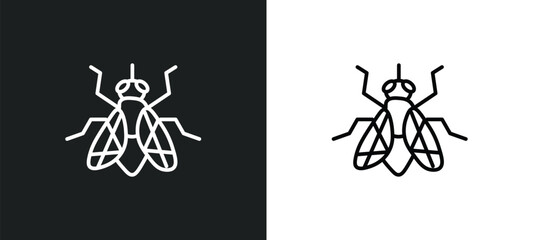 fly line icon in white and black colors. fly flat vector icon from fly collection for web, mobile apps and ui.