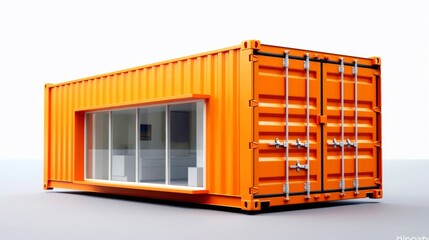 Mobile office buildings or container site office for construction site. Shipping container. Portable house and office cabins,Generative AI illustration