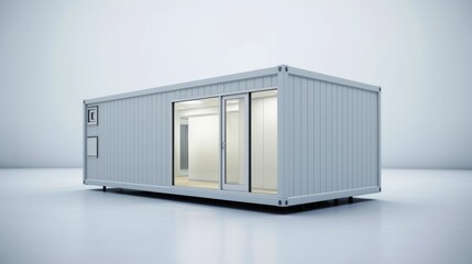 Mobile office buildings or container site office for construction site. Shipping container. Portable house and office cabins,Generative AI illustration