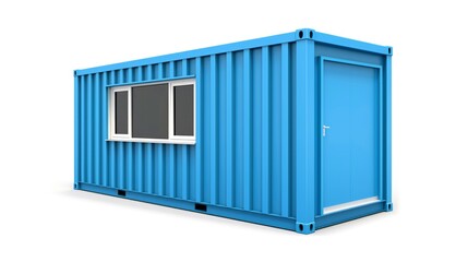 Fototapeta na wymiar Mobile office buildings or container site office for construction site. Shipping container. Portable house and office cabins,Generative AI illustration