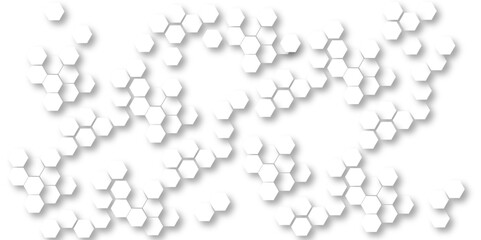 Abstract background with hexagons. 3d Hexagonal structure futuristic white background and Embossed Hexagon , honeycomb white Background ,light and shadow ,Vector.	
