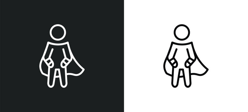 super human line icon in white and black colors. super human flat vector icon from super human collection for web, mobile apps and ui.