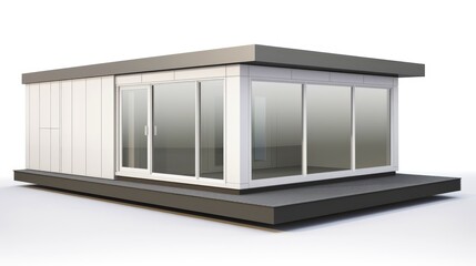 Mobile office buildings or container site office for construction site. Shipping container. Portable house and office cabins,Generative AI illustration