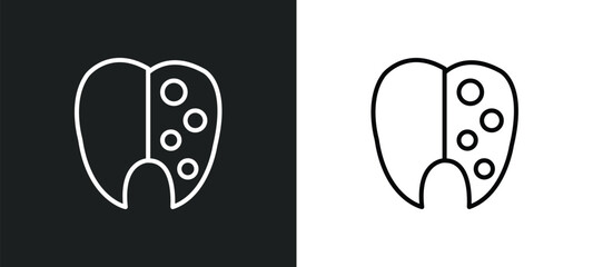 tartar line icon in white and black colors. tartar flat vector icon from tartar collection for web, mobile apps and ui.