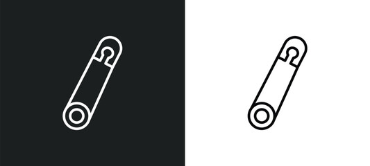 perdible pin line icon in white and black colors. perdible pin flat vector icon from perdible pin collection for web, mobile apps and ui.