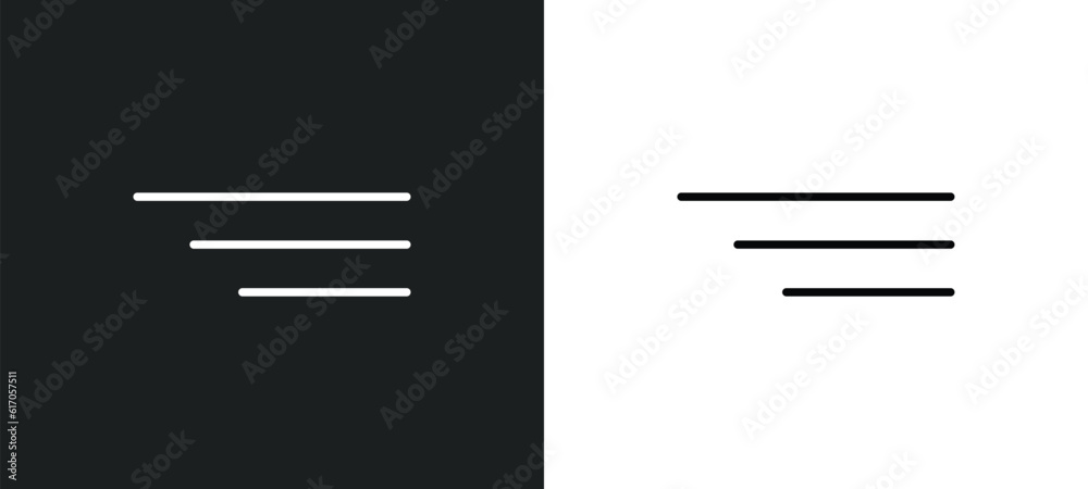 Poster side menu line icon in white and black colors. side menu flat vector icon from side menu collection 