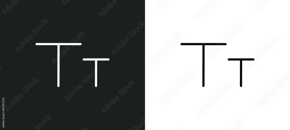Poster lowercase line icon in white and black colors. lowercase flat vector icon from lowercase collection 