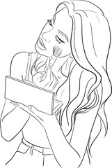 woman wearing makeup