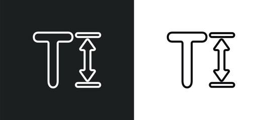 text height line icon in white and black colors. text height flat vector icon from text height collection for web, mobile apps and ui.