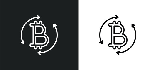 digital currency line icon in white and black colors. digital currency flat vector icon from digital currency collection for web, mobile apps and ui.