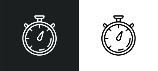 stopwatches line icon in white and black colors. stopwatches flat vector icon from stopwatches collection for web, mobile apps and ui.