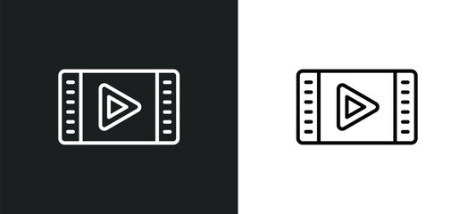 video edition line icon in white and black colors. video edition flat vector icon from video edition collection for web, mobile apps and ui.