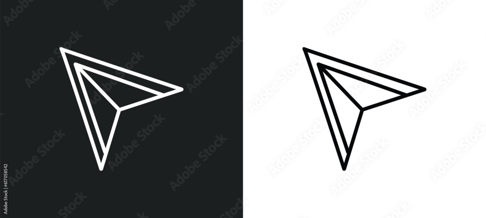 Poster direct selection line icon in white and black colors. direct selection flat vector icon from direct 